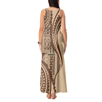 Samoa Siapo Arty Tank Maxi Dress Brown Style - Wonder Print Shop