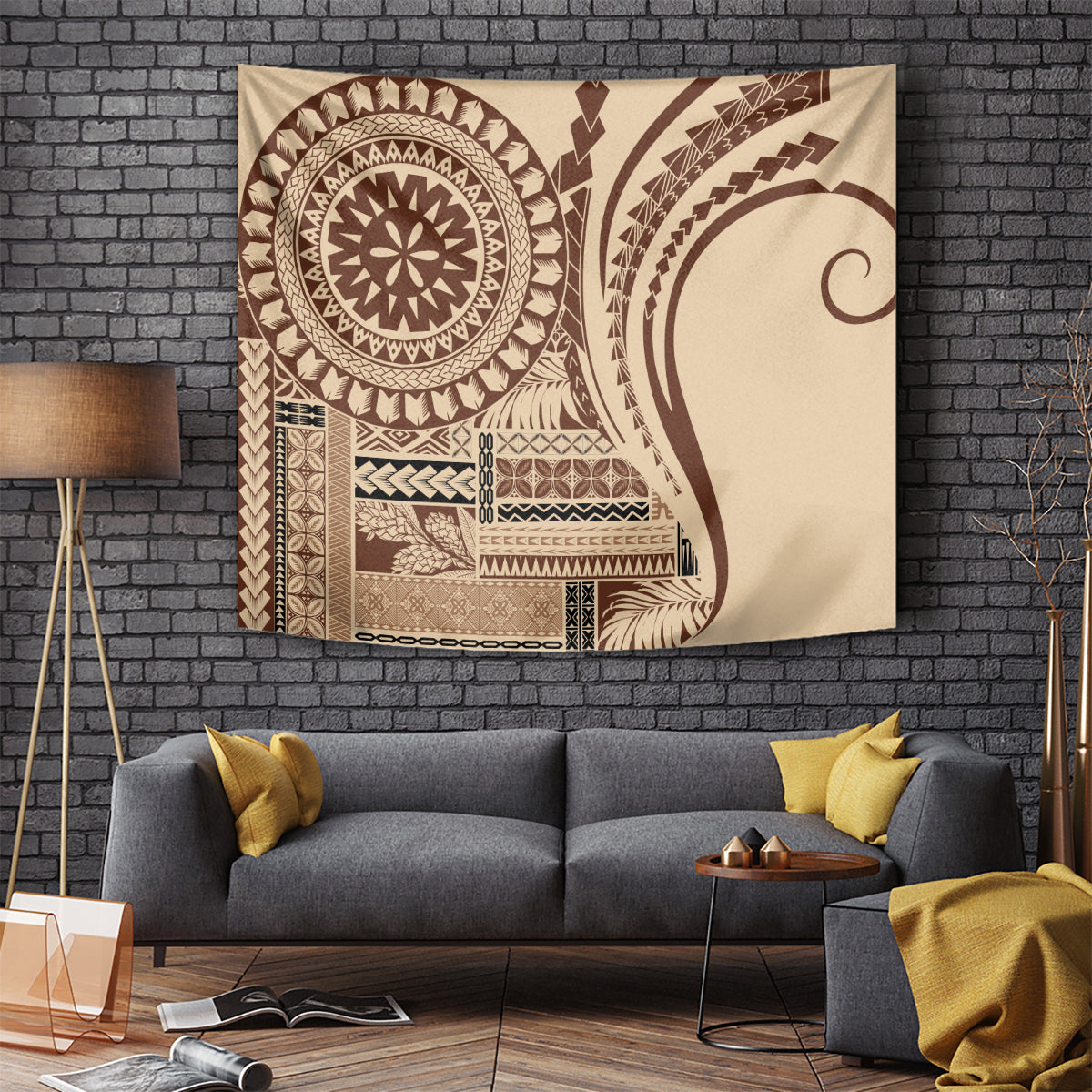 Samoa Siapo Arty Tapestry Brown Style - Wonder Print Shop
