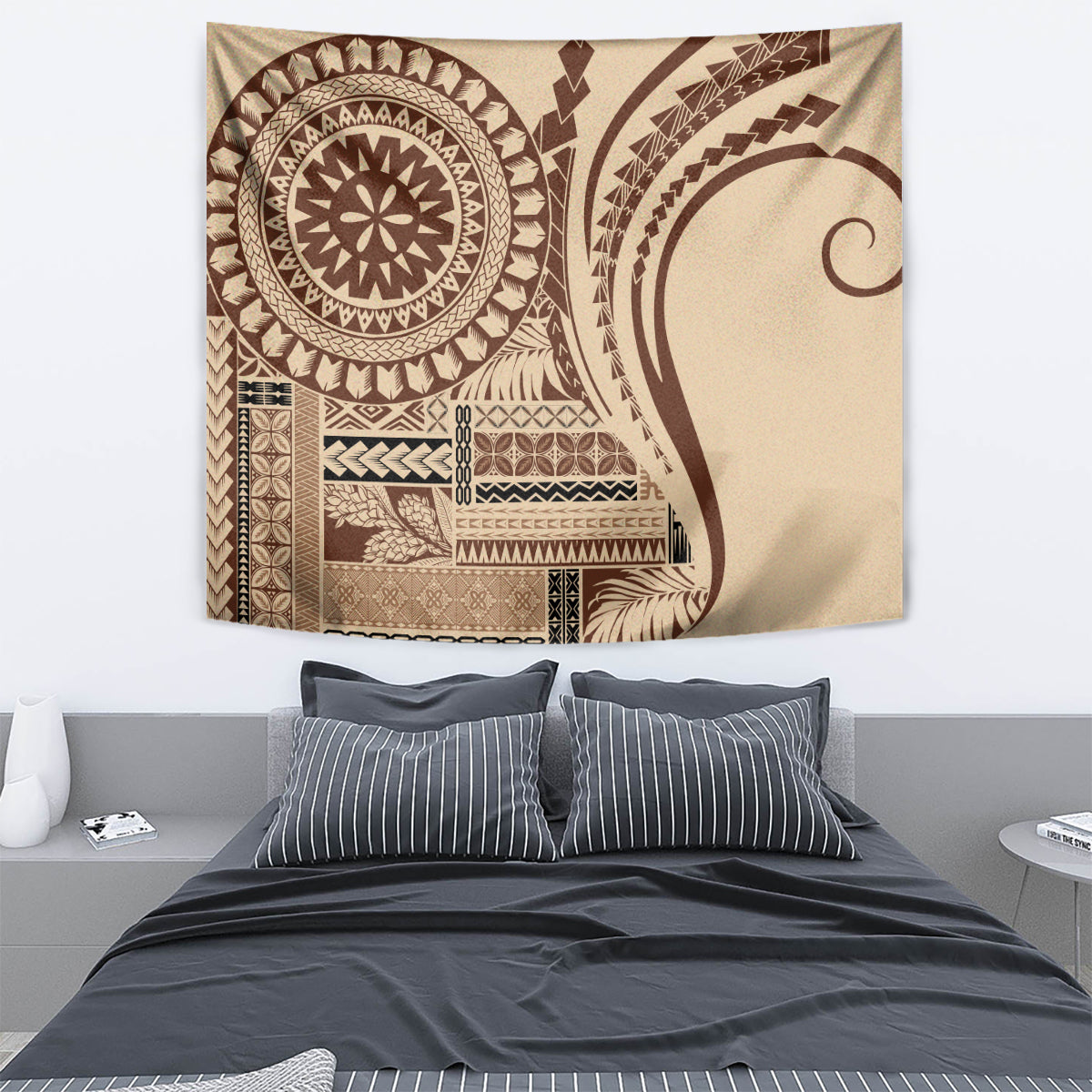 Samoa Siapo Arty Tapestry Brown Style - Wonder Print Shop
