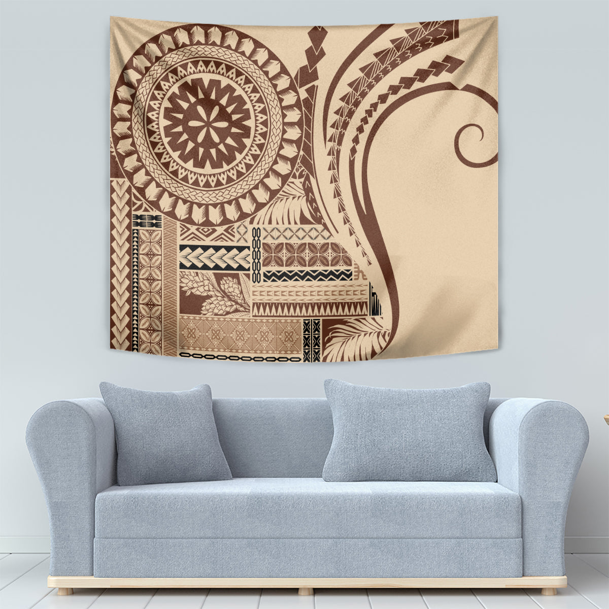 Samoa Siapo Arty Tapestry Brown Style - Wonder Print Shop