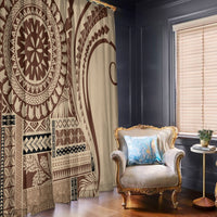 Samoa Siapo Arty Window Curtain Brown Style - Wonder Print Shop