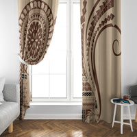 Samoa Siapo Arty Window Curtain Brown Style - Wonder Print Shop