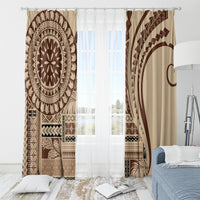 Samoa Siapo Arty Window Curtain Brown Style - Wonder Print Shop