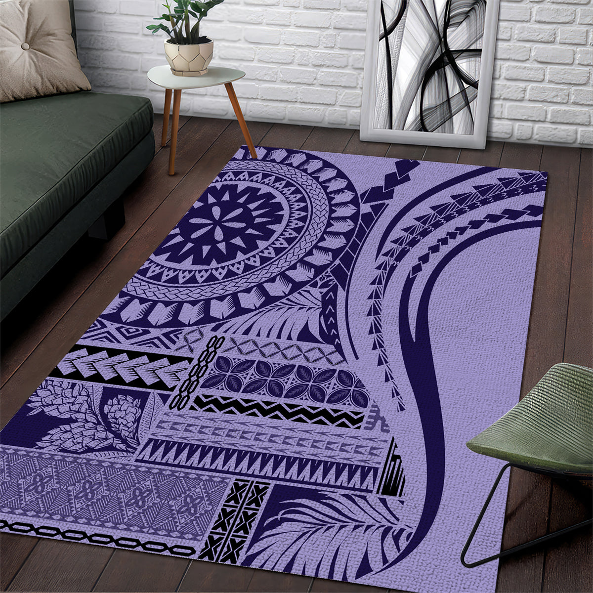 Samoa Siapo Arty Area Rug Purple Style LT9 - Wonder Print Shop