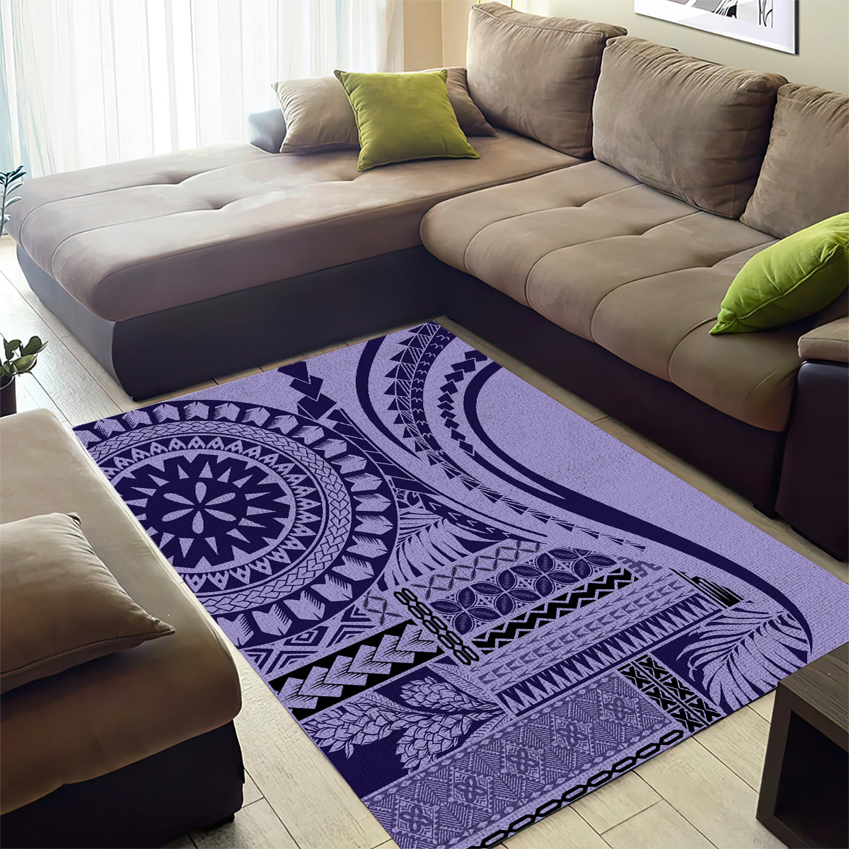 Samoa Siapo Arty Area Rug Purple Style LT9 - Wonder Print Shop
