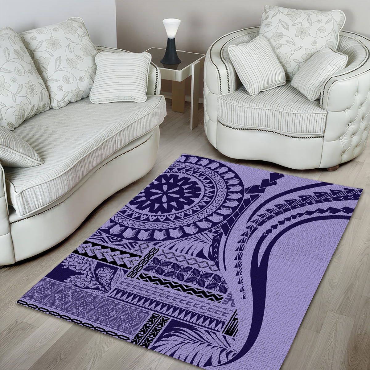 Samoa Siapo Arty Area Rug Purple Style LT9 - Wonder Print Shop