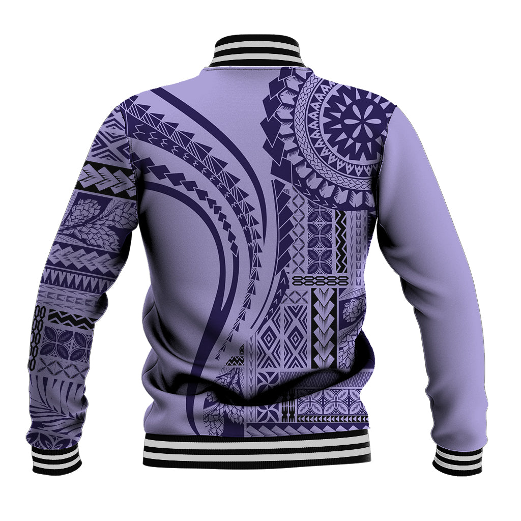 Samoa Siapo Arty Baseball Jacket Purple Style LT9 - Wonder Print Shop