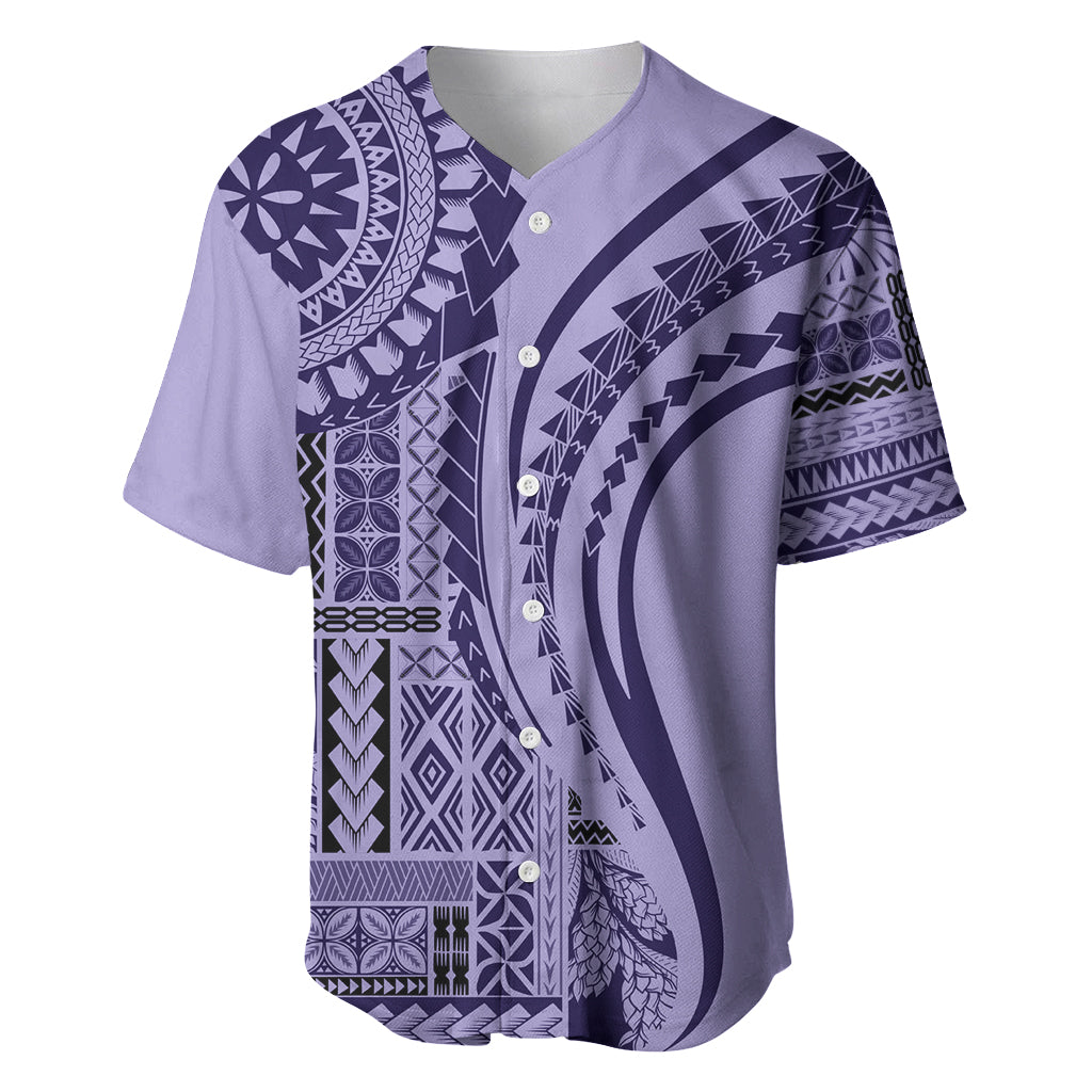 Samoa Siapo Arty Baseball Jersey Purple Style LT9 - Wonder Print Shop