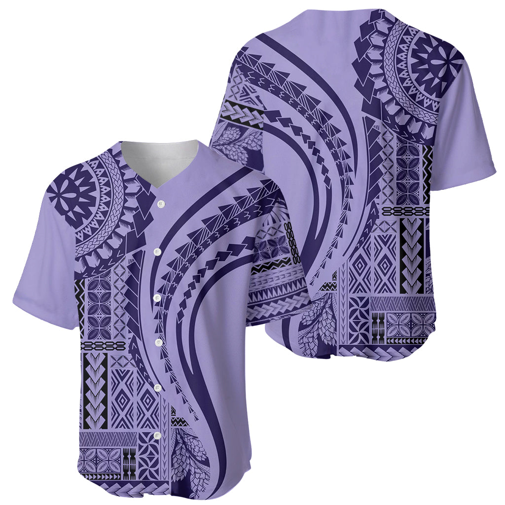 Samoa Siapo Arty Baseball Jersey Purple Style LT9 - Wonder Print Shop