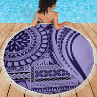 Samoa Siapo Arty Beach Blanket Purple Style LT9 - Wonder Print Shop