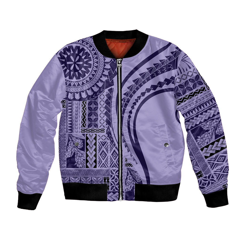 Samoa Siapo Arty Bomber Jacket Purple Style LT9 - Wonder Print Shop