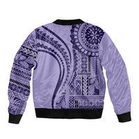 Samoa Siapo Arty Bomber Jacket Purple Style LT9 - Wonder Print Shop