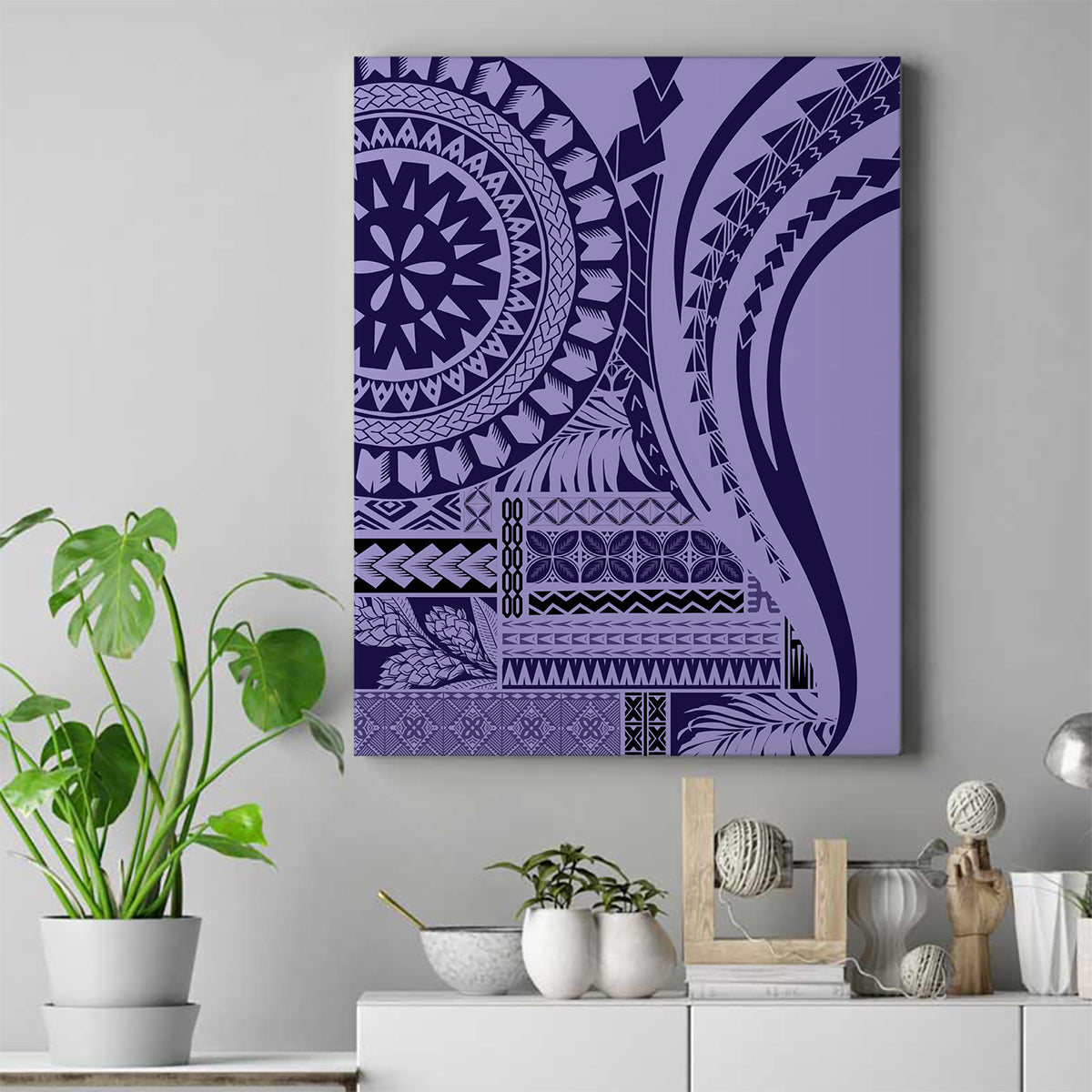 Samoa Siapo Arty Canvas Wall Art Purple Style LT9 - Wonder Print Shop