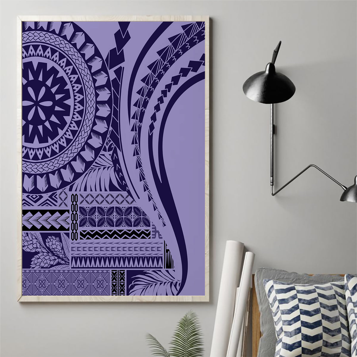 Samoa Siapo Arty Canvas Wall Art Purple Style LT9 - Wonder Print Shop