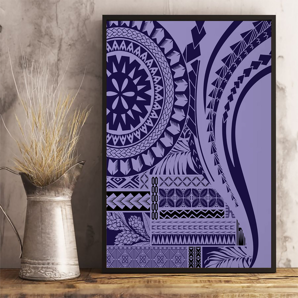 Samoa Siapo Arty Canvas Wall Art Purple Style LT9 - Wonder Print Shop