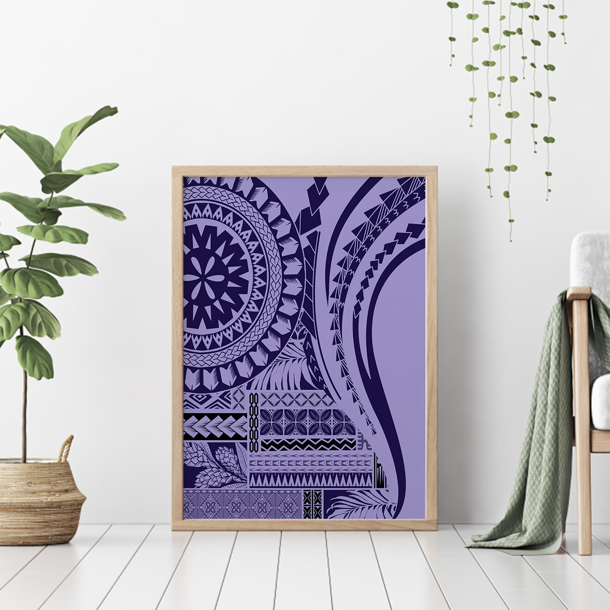 Samoa Siapo Arty Canvas Wall Art Purple Style LT9 - Wonder Print Shop