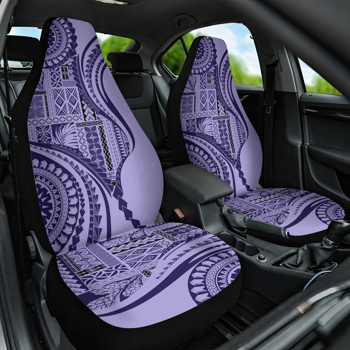 Samoa Siapo Arty Car Seat Cover Purple Style LT9 - Wonder Print Shop
