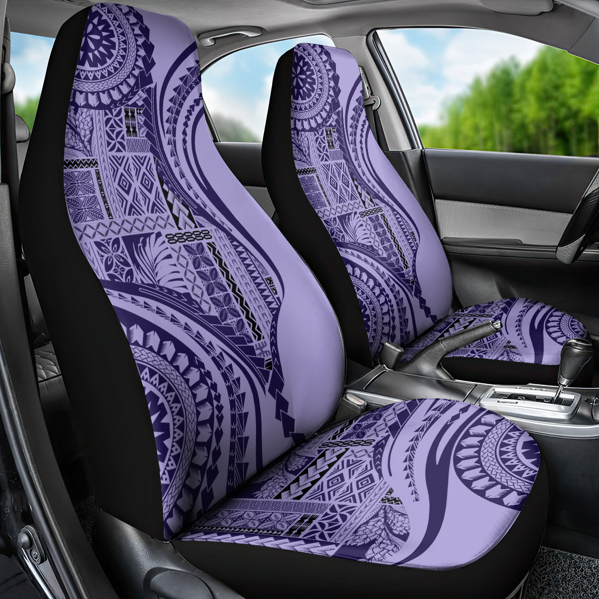 Samoa Siapo Arty Car Seat Cover Purple Style LT9 - Wonder Print Shop