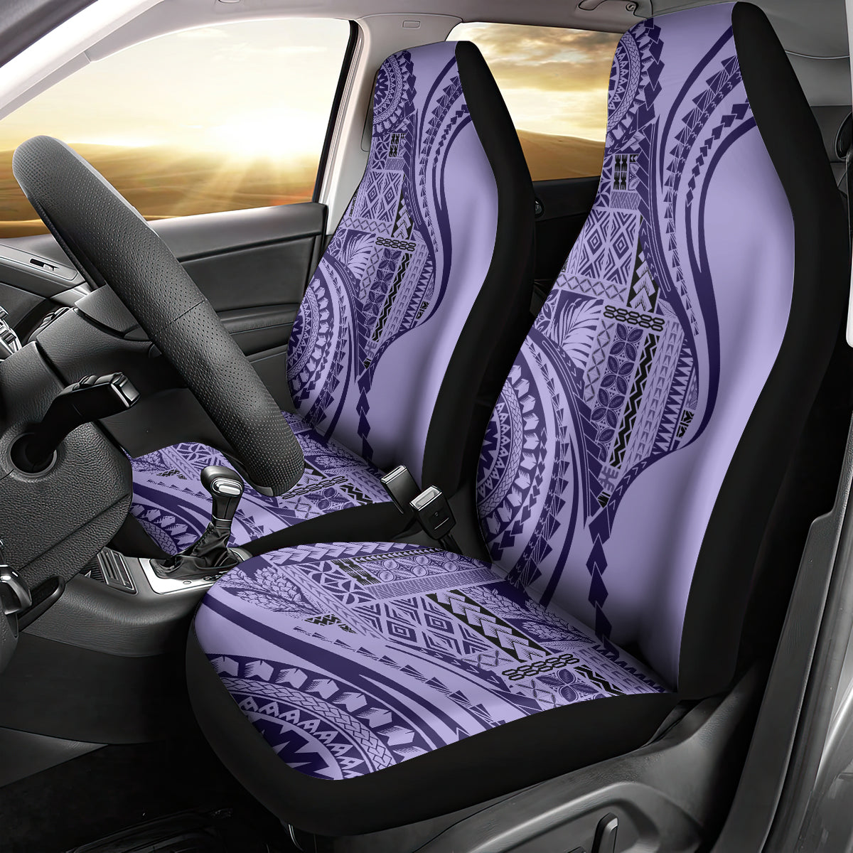 Samoa Siapo Arty Car Seat Cover Purple Style LT9 - Wonder Print Shop