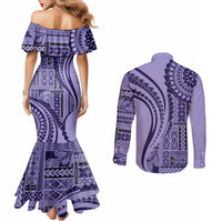 samoa-siapo-arty-couples-matching-mermaid-dress-and-long-sleeve-button-shirt-purple-style