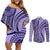 Samoa Siapo Arty Couples Matching Off Shoulder Short Dress and Long Sleeve Button Shirt Purple Style LT9 - Wonder Print Shop