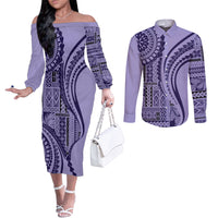 samoa-siapo-arty-couples-matching-off-the-shoulder-long-sleeve-dress-and-long-sleeve-button-shirt-purple-style