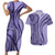 Samoa Siapo Arty Couples Matching Short Sleeve Bodycon Dress and Hawaiian Shirt Purple Style LT9 - Wonder Print Shop
