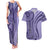 Samoa Siapo Arty Couples Matching Tank Maxi Dress and Hawaiian Shirt Purple Style LT9 - Wonder Print Shop