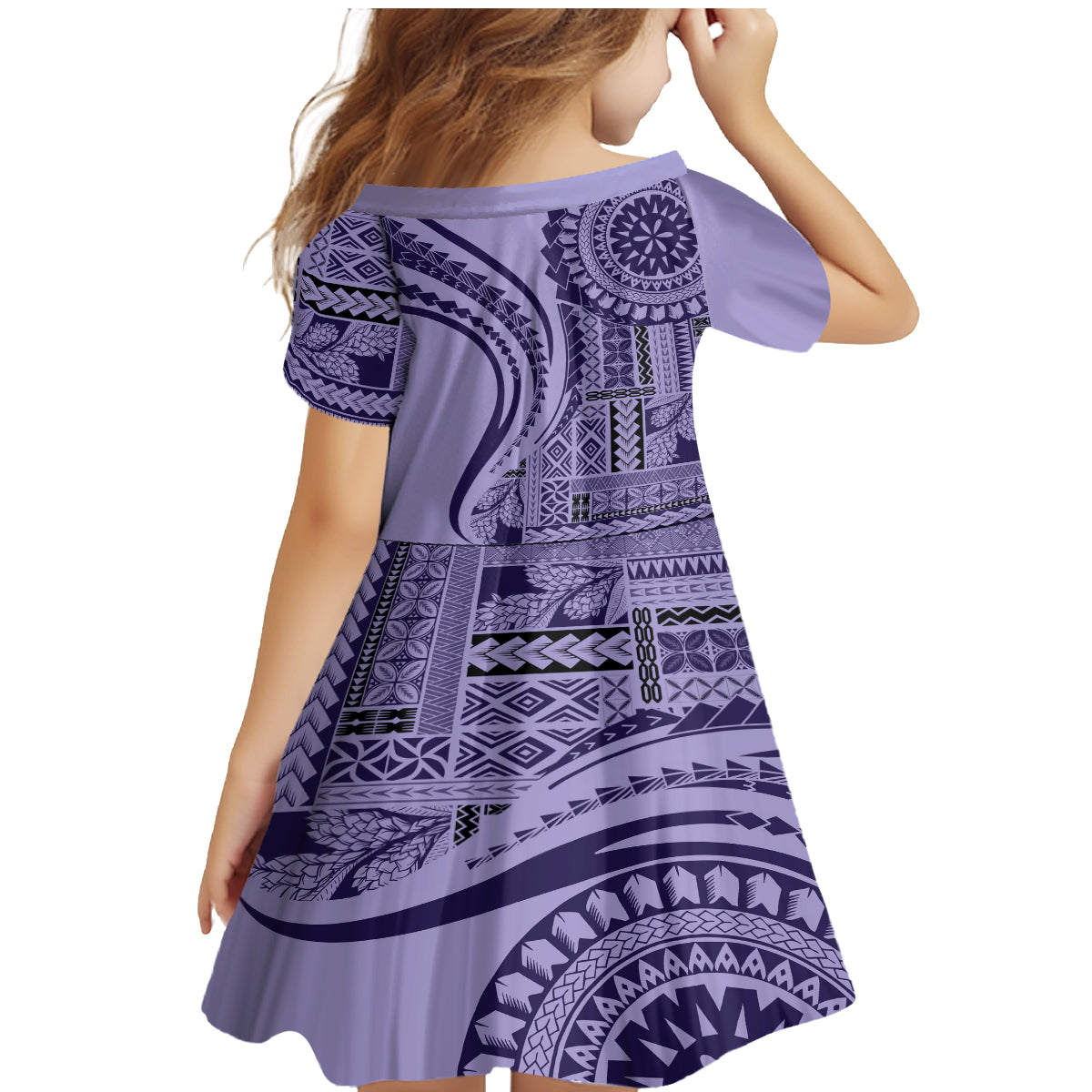 Samoa Siapo Arty Family Matching Mermaid Dress and Hawaiian Shirt Purple Style LT9 - Wonder Print Shop