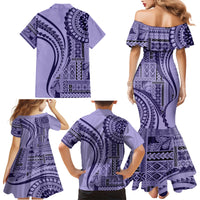 Samoa Siapo Arty Family Matching Mermaid Dress and Hawaiian Shirt Purple Style LT9 - Wonder Print Shop