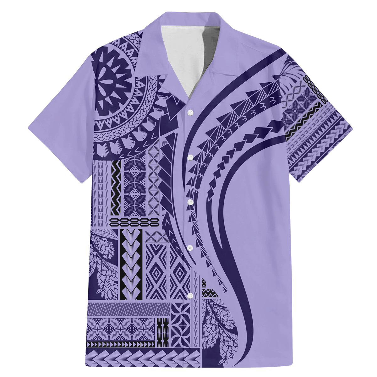 Samoa Siapo Arty Family Matching Mermaid Dress and Hawaiian Shirt Purple Style LT9 - Wonder Print Shop