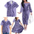 Samoa Siapo Arty Family Matching Off Shoulder Long Sleeve Dress and Hawaiian Shirt Purple Style - Wonder Print Shop