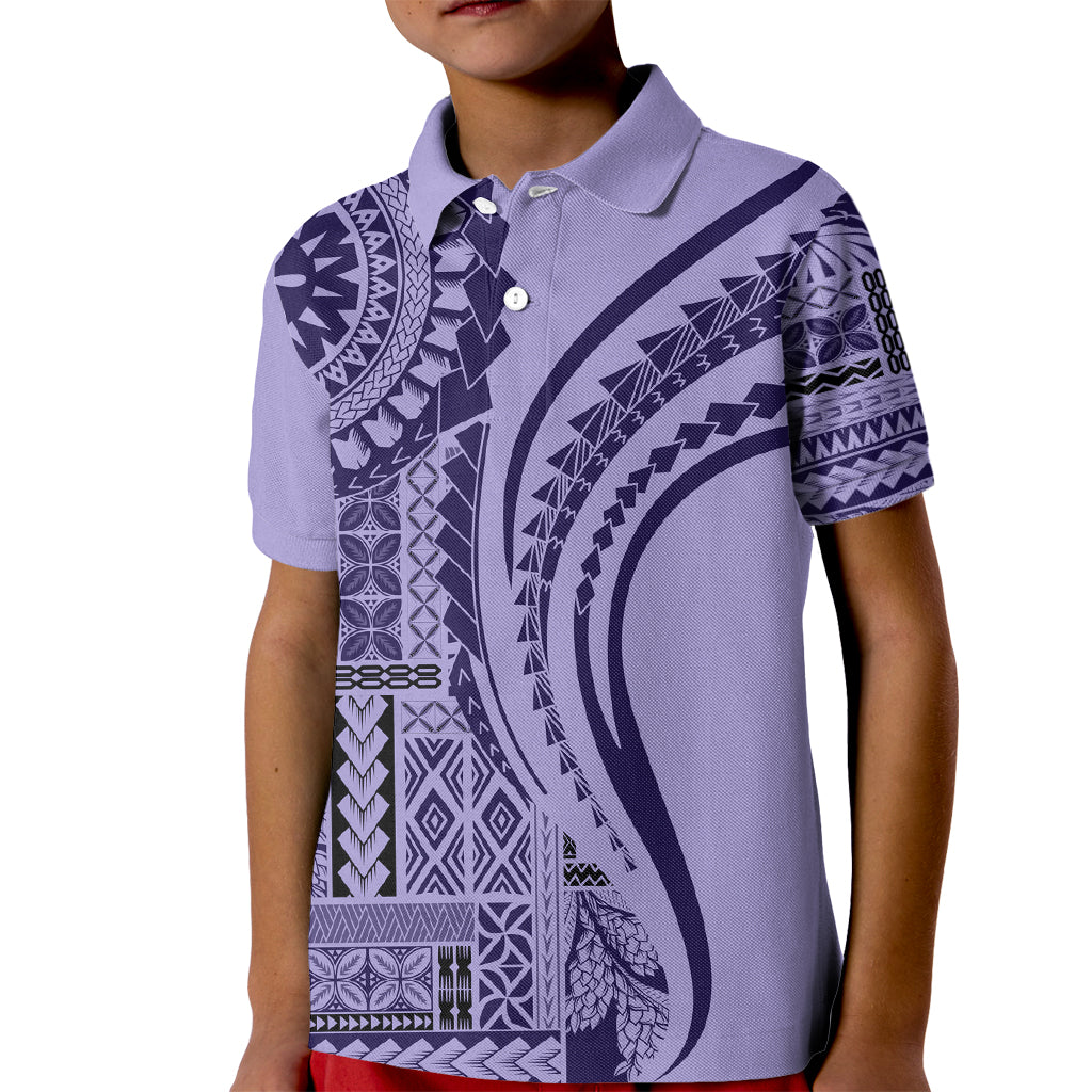 Samoa Siapo Arty Kid Polo Shirt Purple Style - Wonder Print Shop