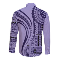 Samoa Siapo Arty Long Sleeve Button Shirt Purple Style - Wonder Print Shop
