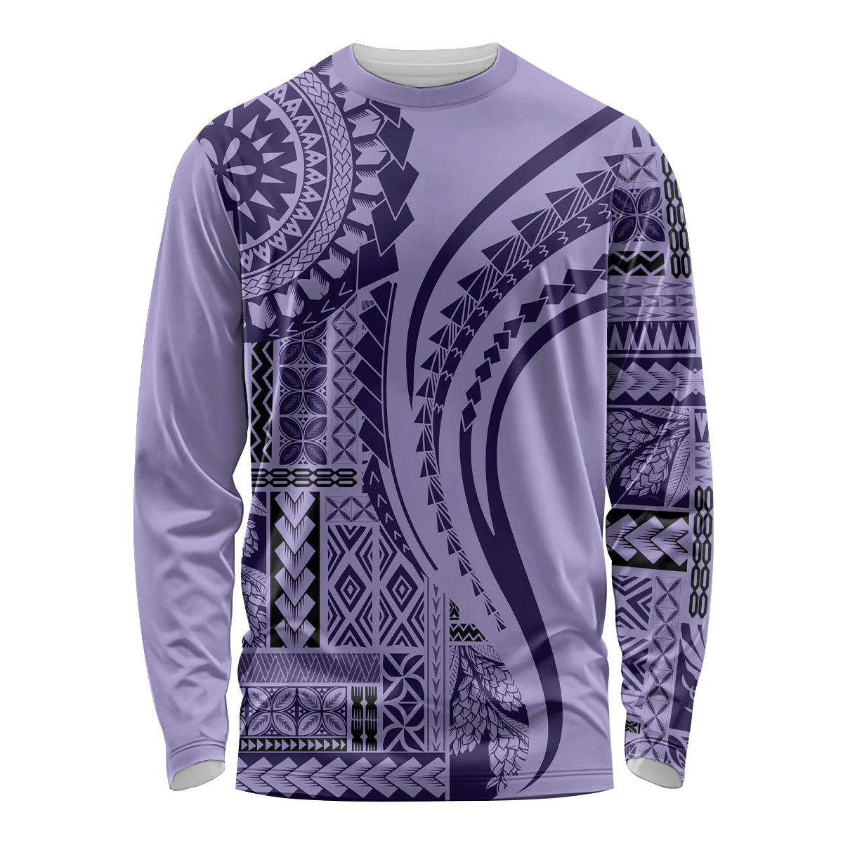 Samoa Siapo Arty Long Sleeve Shirt Purple Style - Wonder Print Shop