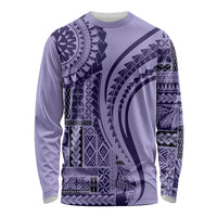 Samoa Siapo Arty Long Sleeve Shirt Purple Style - Wonder Print Shop