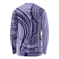 Samoa Siapo Arty Long Sleeve Shirt Purple Style - Wonder Print Shop