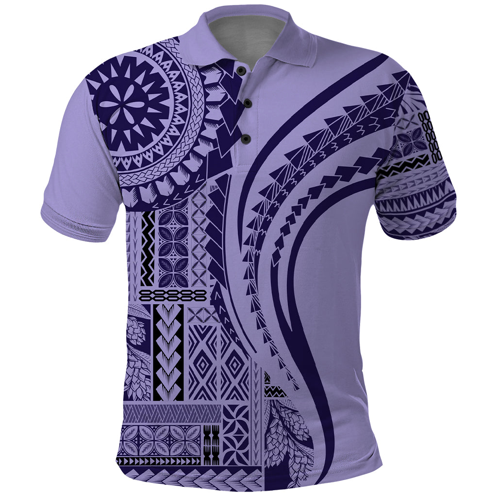 Samoa Siapo Arty Polo Shirt Purple Style - Wonder Print Shop