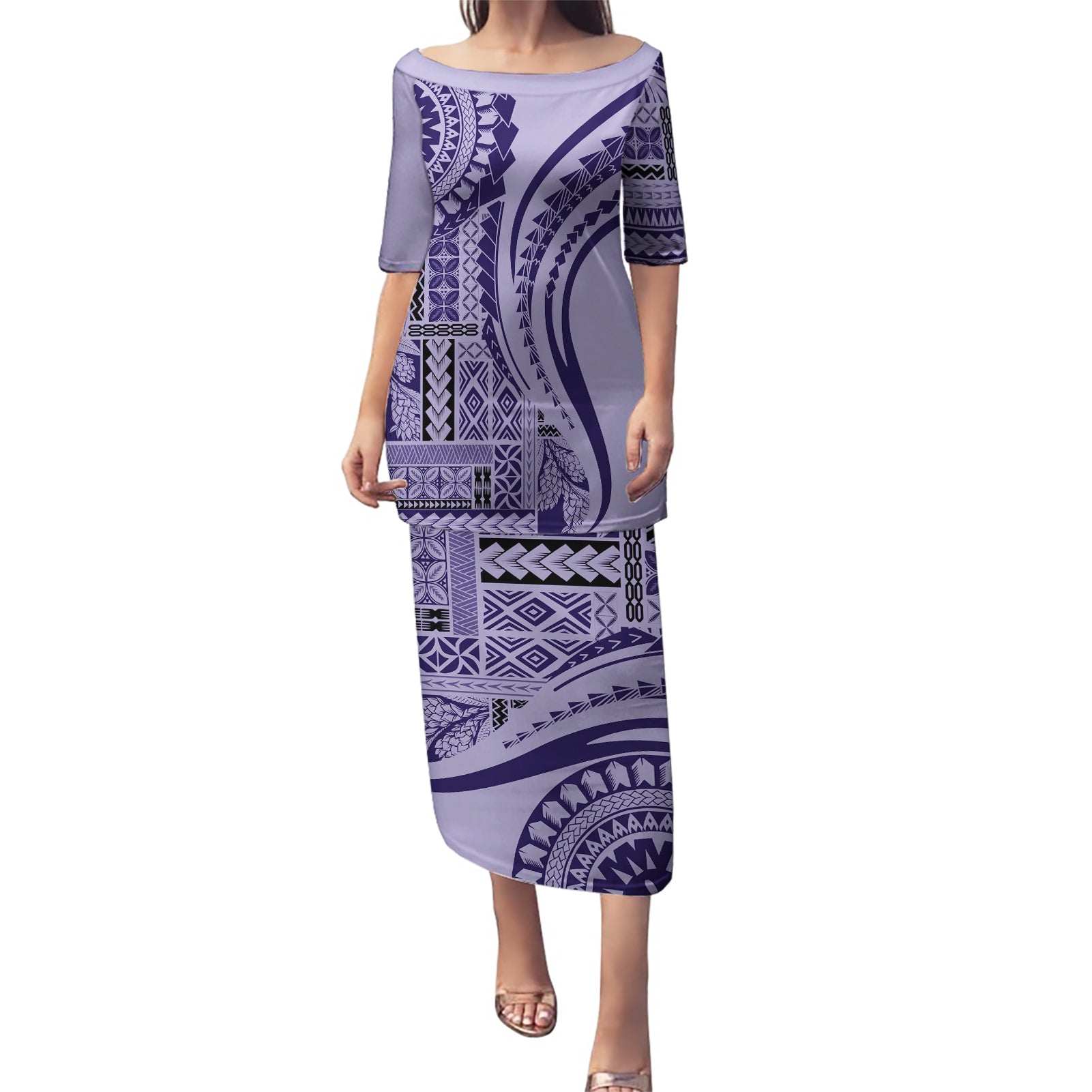 Samoa Siapo Arty Puletasi Purple Style - Wonder Print Shop