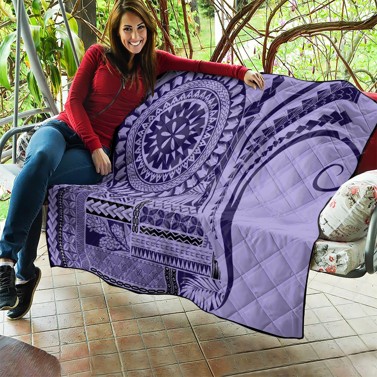 Samoa Siapo Arty Quilt Purple Style - Wonder Print Shop