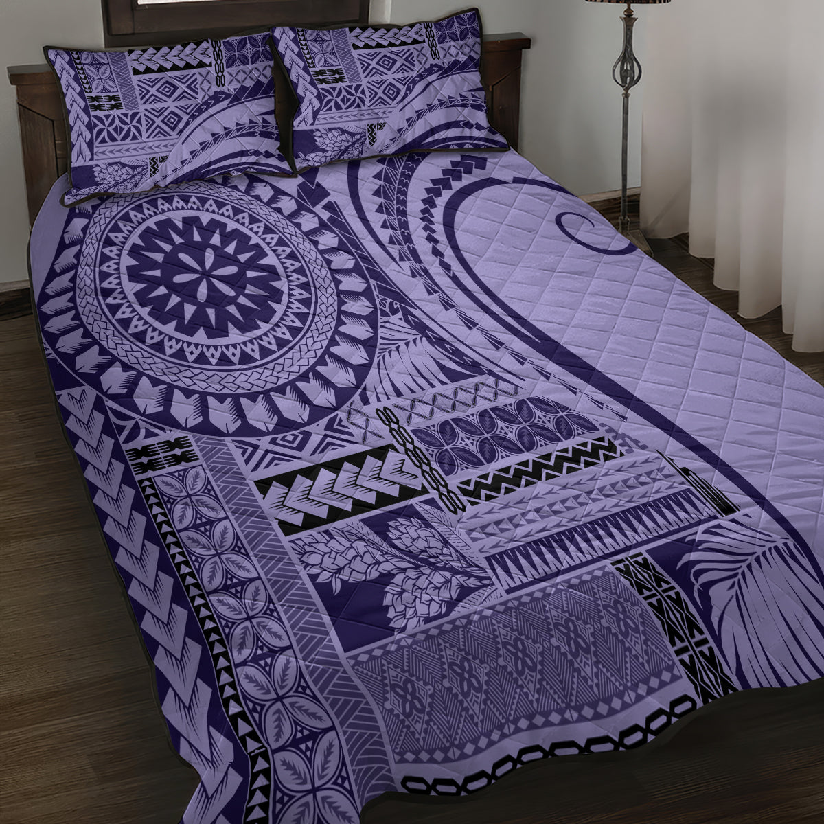 Samoa Siapo Arty Quilt Bed Set Purple Style - Wonder Print Shop