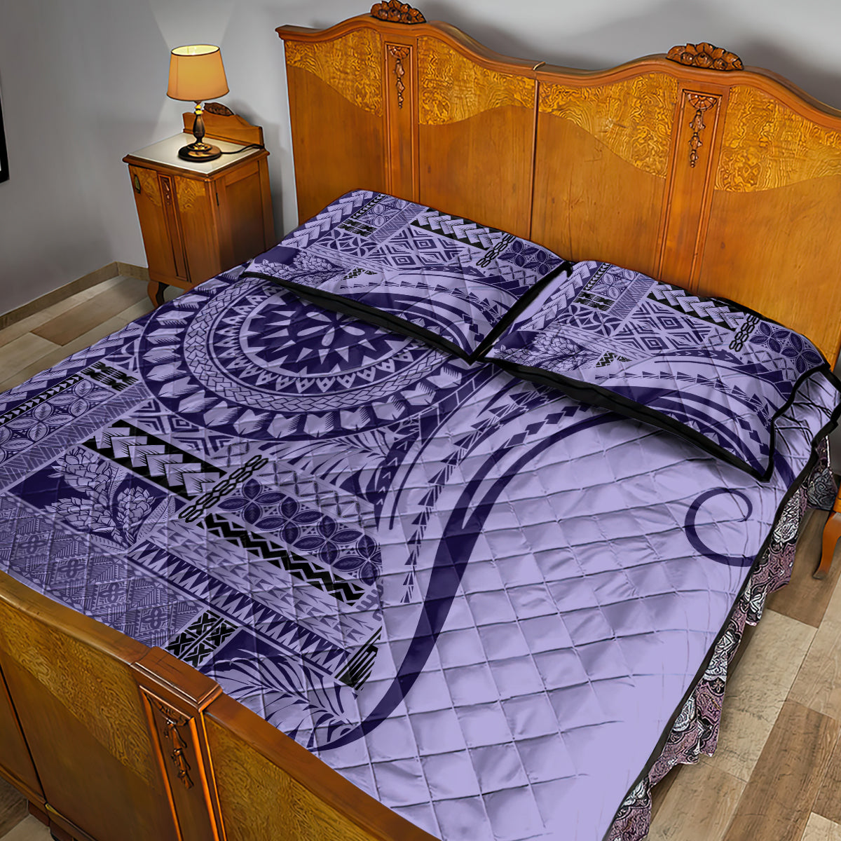 Samoa Siapo Arty Quilt Bed Set Purple Style - Wonder Print Shop