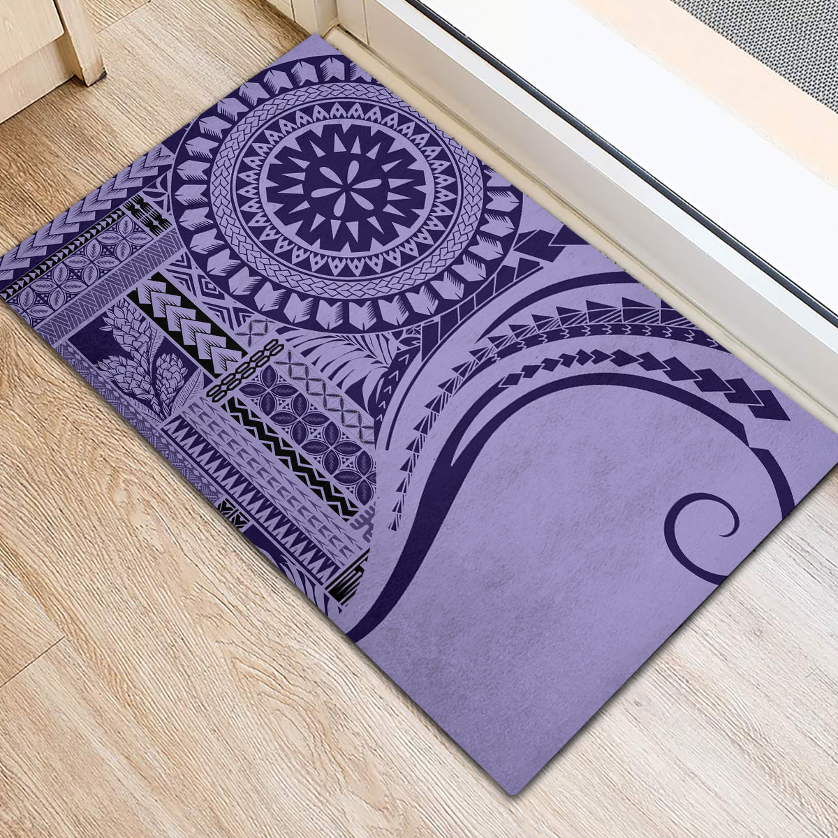 Samoa Siapo Arty Rubber Doormat Purple Style - Wonder Print Shop