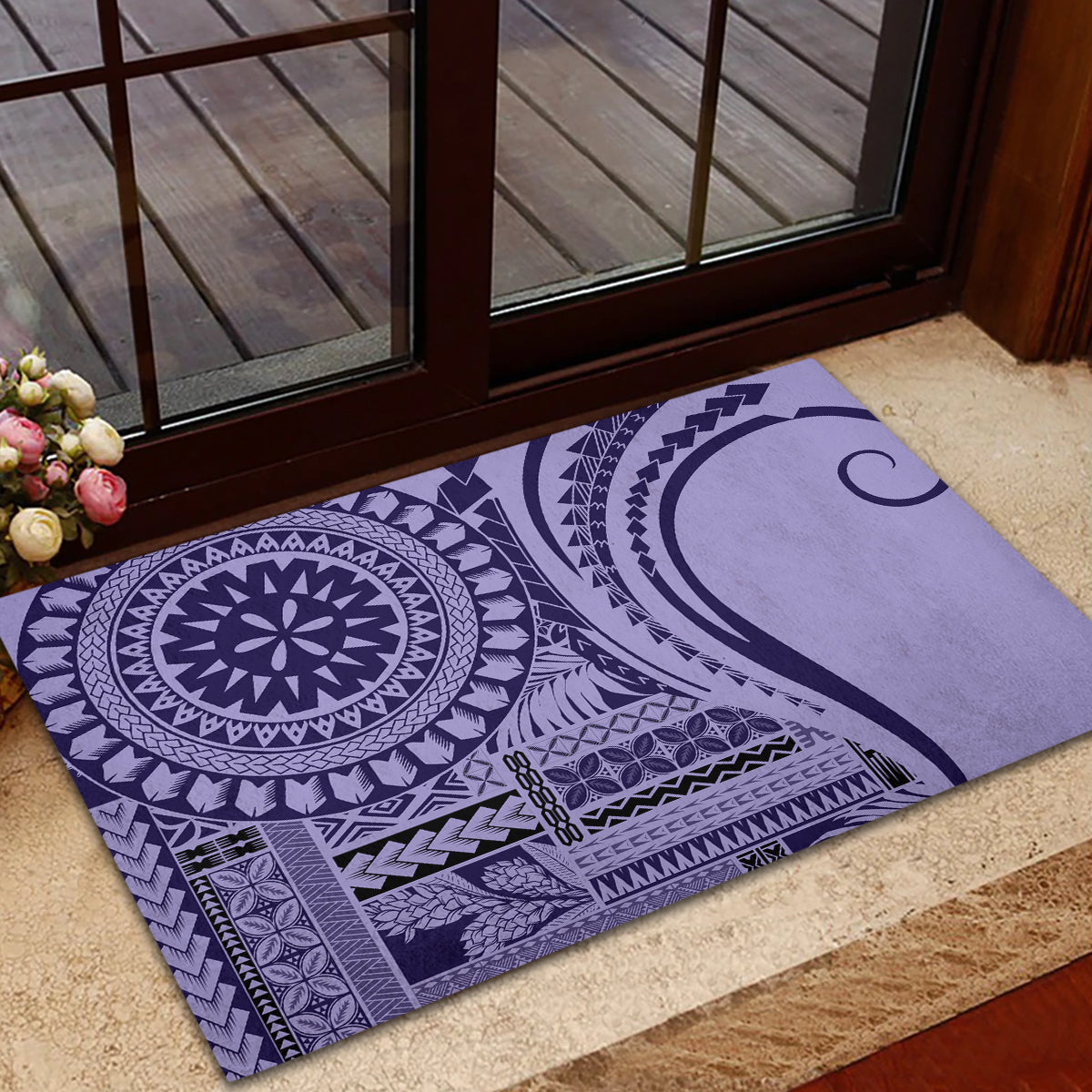 Samoa Siapo Arty Rubber Doormat Purple Style - Wonder Print Shop