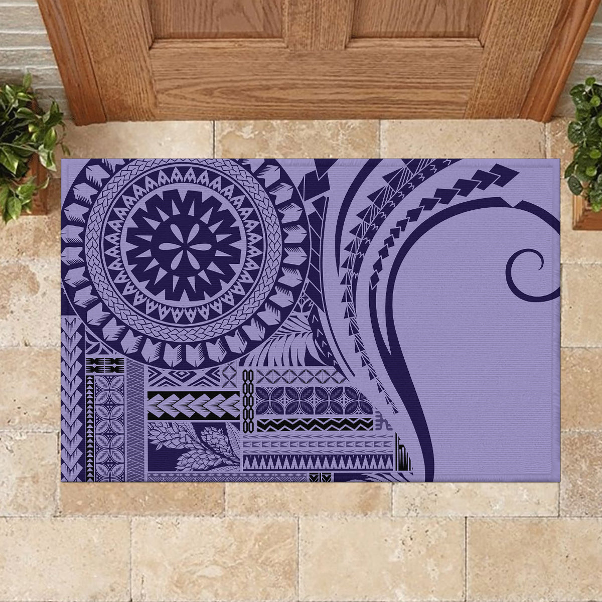 Samoa Siapo Arty Rubber Doormat Purple Style - Wonder Print Shop