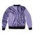 Samoa Siapo Arty Sleeve Zip Bomber Jacket Purple Style - Wonder Print Shop