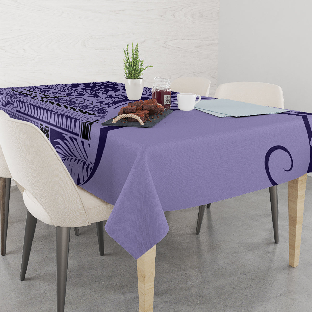 Samoa Siapo Arty Tablecloth Purple Style - Wonder Print Shop