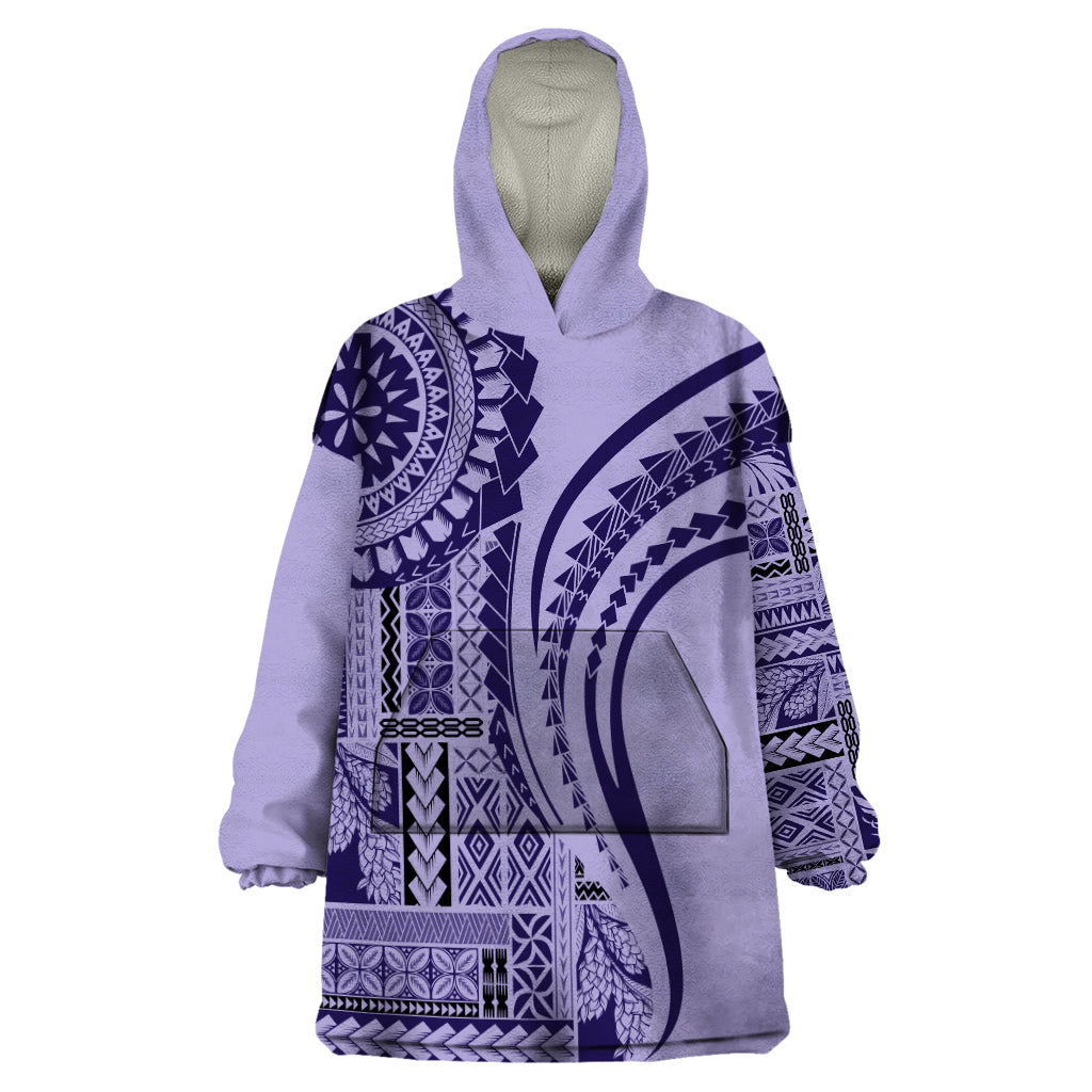 Samoa Siapo Arty Wearable Blanket Hoodie Purple Style - Wonder Print Shop