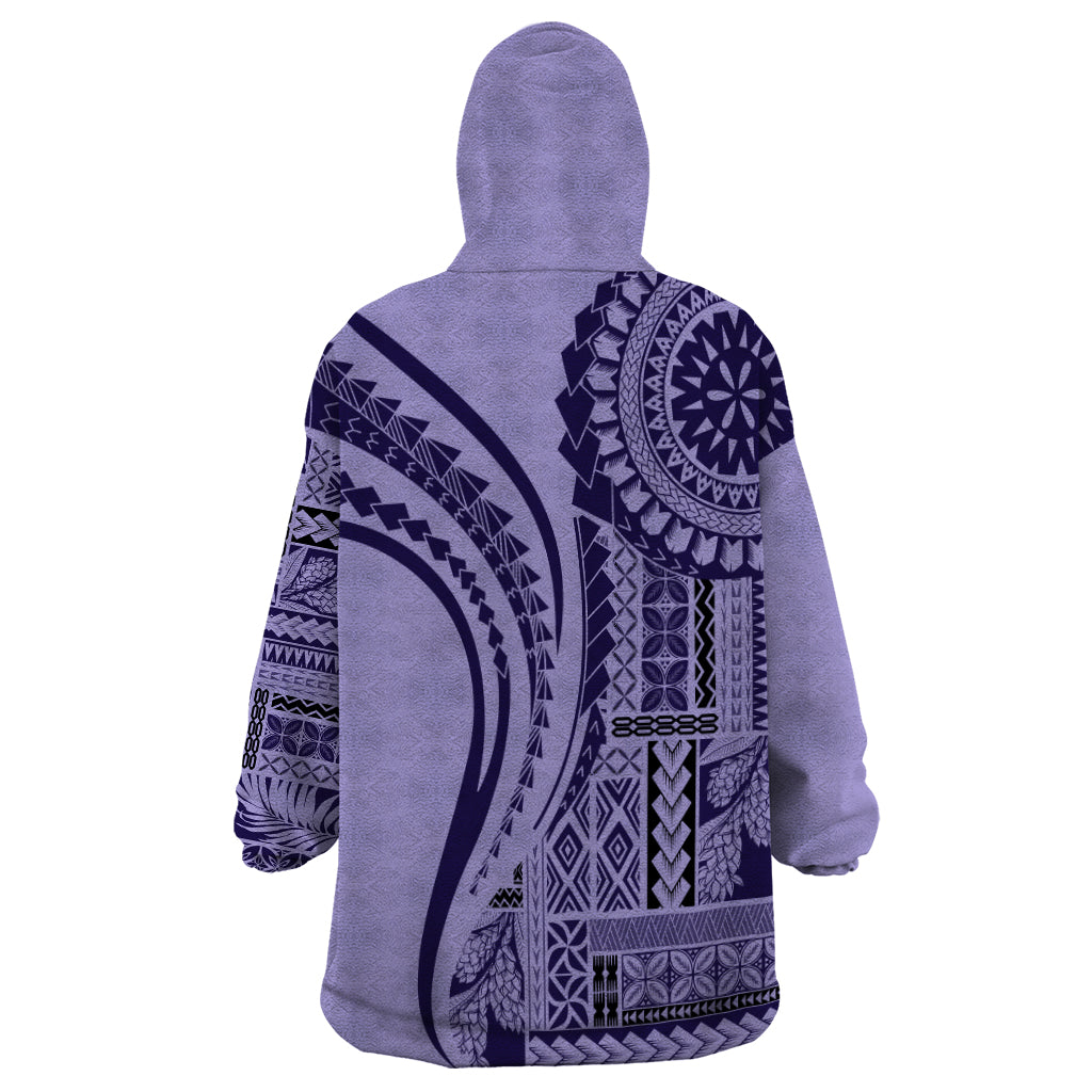 Samoa Siapo Arty Wearable Blanket Hoodie Purple Style - Wonder Print Shop
