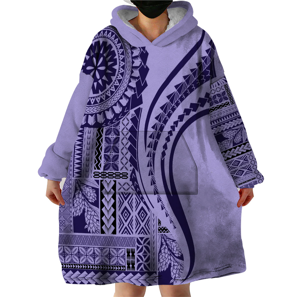 Samoa Siapo Arty Wearable Blanket Hoodie Purple Style - Wonder Print Shop